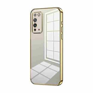 For Honor X10 Transparent Plating Fine Hole Phone Case(Gold)