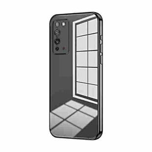 For Honor X10 Transparent Plating Fine Hole Phone Case(Black)
