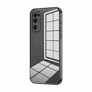 For Honor 30 Transparent Plating Fine Hole Phone Case(Black)