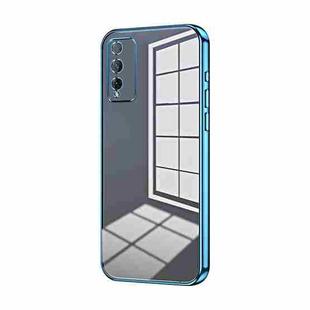 For Honor Play 4T Pro Transparent Plating Fine Hole Phone Case(Blue)