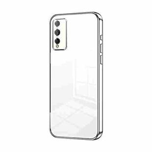 For Honor Play 4T Pro Transparent Plating Fine Hole Phone Case(Silver)