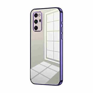 For Honor V30 Pro Transparent Plating Fine Hole Phone Case(Purple)