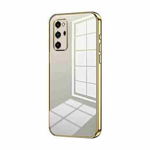 For Honor V30 Pro Transparent Plating Fine Hole Phone Case(Gold)