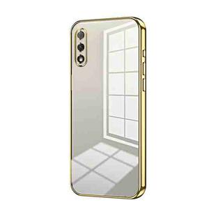 For Honor 9X Transparent Plating Fine Hole Phone Case(Gold)