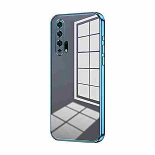 For Honor 20 Pro Transparent Plating Fine Hole Phone Case(Blue)