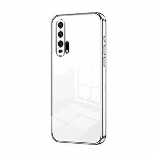 For Honor 20 Pro Transparent Plating Fine Hole Phone Case(Silver)