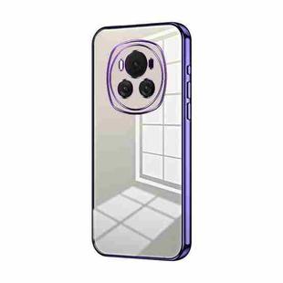 For Honor Magic6 Transparent Plating Fine Hole Phone Case(Purple)