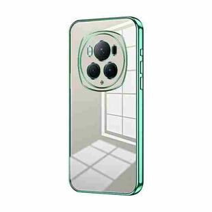 For Honor Magic6 Pro Transparent Plating Fine Hole Phone Case(Green)