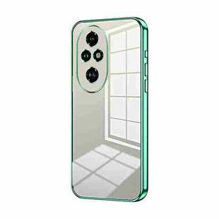 For Honor 200 Pro Transparent Plating Fine Hole Phone Case(Green)