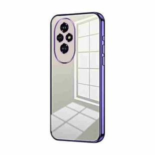 For Honor 200 Transparent Plating Fine Hole Phone Case(Purple)