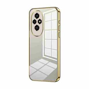 For Honor 200 Transparent Plating Fine Hole Phone Case(Gold)