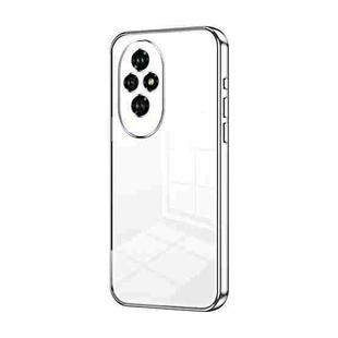For Honor 200 Transparent Plating Fine Hole Phone Case(Silver)