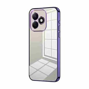 For Honor X60i Transparent Plating Fine Hole Phone Case(Purple)