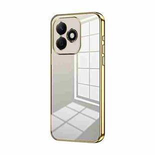 For Honor X60i Transparent Plating Fine Hole Phone Case(Gold)