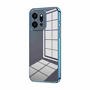 For Honor Play 9T 5G Transparent Plating Fine Hole Phone Case(Blue)