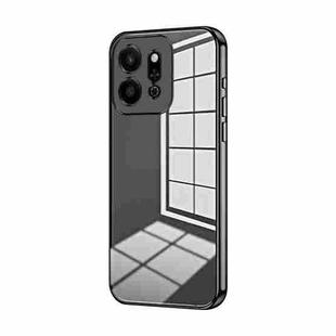 For Honor Play 9T 5G Transparent Plating Fine Hole Phone Case(Black)