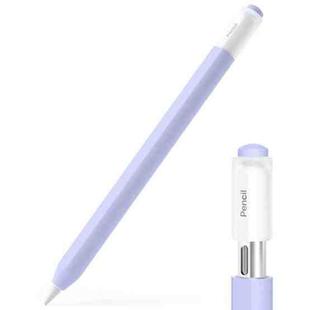 For Apple Pencil (USB-C) Transparent Jelly Stylus Protective Cover(Purple)