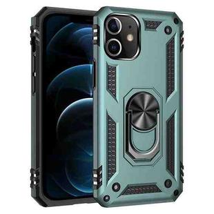 For iPhone 12 Pro Max Shockproof TPU + PC Protective Case with 360 Degree Rotating Holder(Green)