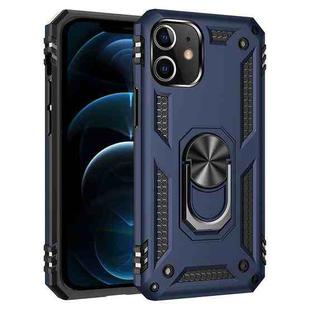 For iPhone 12 Pro Max Shockproof TPU + PC Protective Case with 360 Degree Rotating Holder(Blue)