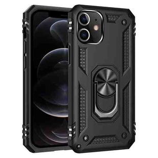 For iPhone 12 / 12 Pro Shockproof TPU + PC Protective Case with 360 Degree Rotating Holder(Black)