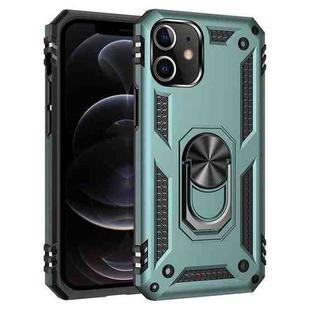 For iPhone 12 / 12 Pro Shockproof TPU + PC Protective Case with 360 Degree Rotating Holder(Green)