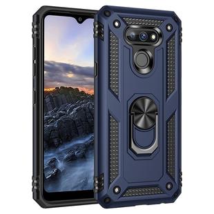 For LG Harmony 4 Shockproof TPU + PC Protective Case with 360 Degree Rotating Holder(Blue)