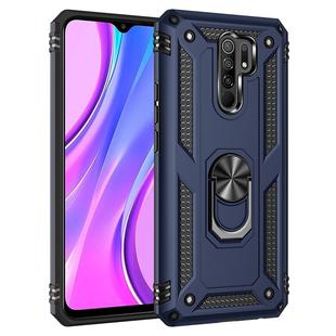 For Xiaomi Redmi 9 Shockproof TPU + PC Protective Case with 360 Degree Rotating Holder(Blue)