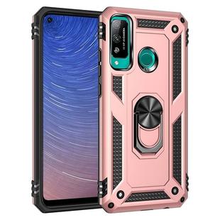 For Huawei Y7p / P40 Lite E Shockproof TPU + PC Protective Case with 360 Degree Rotating Holder(Rose Gold)