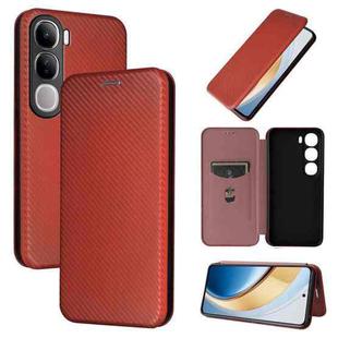 For vivo V30e / V40 Lite 5G Carbon Fiber Texture Flip Leather Phone Case(Brown)