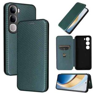 For vivo V30e / V40 Lite 5G Carbon Fiber Texture Flip Leather Phone Case(Green)