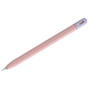 For Apple Pencil (USB-C) Stylus Pen Protective Cover with Nib Cover(Pink+Purple)