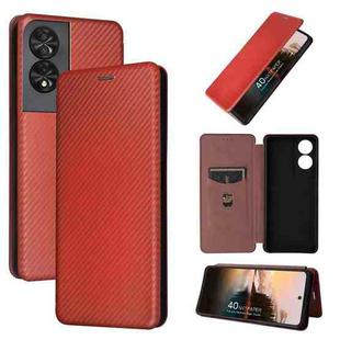 For TCL 40 NXTpaper 4G Carbon Fiber Texture Flip Leather Phone Case(Brown)