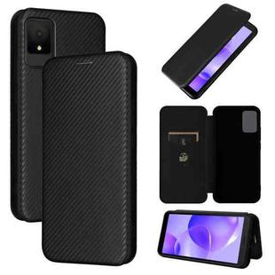 For TCL 502 Carbon Fiber Texture Flip Leather Phone Case(Black)