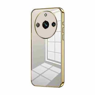 For Realme 11 Pro / 11 Pro+ Transparent Plating Fine Hole Phone Case(Gold)