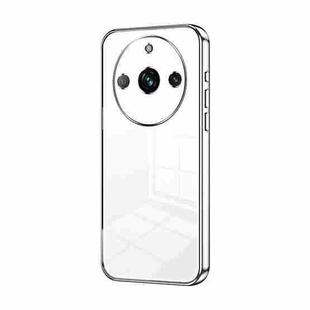 For Realme 11 Pro / 11 Pro+ Transparent Plating Fine Hole Phone Case(Silver)