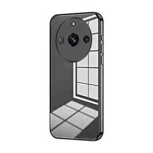 For Realme 11 Pro / 11 Pro+ Transparent Plating Fine Hole Phone Case(Black)