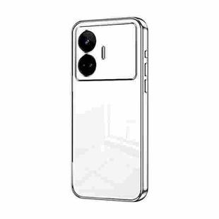 For Realme GT Neo 5 SE Transparent Plating Fine Hole Phone Case(Silver)