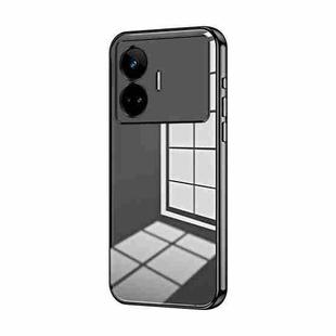 For Realme GT Neo 5 SE Transparent Plating Fine Hole Phone Case(Black)