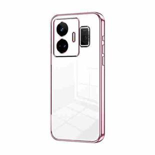 For Realme GT Neo 5 / GT3 Transparent Plating Fine Hole Phone Case(Pink)