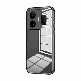 For Realme GT Neo 5 / GT3 Transparent Plating Fine Hole Phone Case(Black)