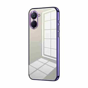 For Realme V20 Transparent Plating Fine Hole Phone Case(Purple)