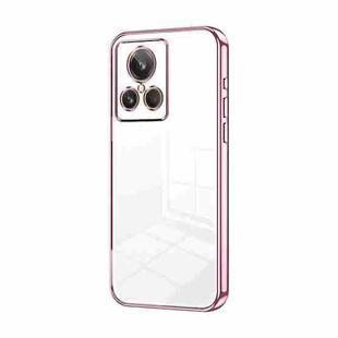 For Realme GT2 Explorer Master Transparent Plating Fine Hole Phone Case(Pink)