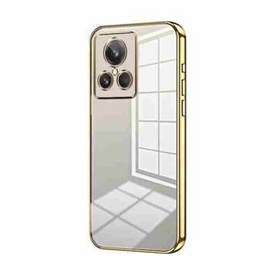 For Realme GT2 Explorer Master Transparent Plating Fine Hole Phone Case(Gold)