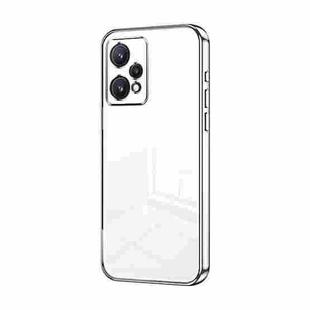 For Realme 9 Pro+ / Narzo 50 Pro Transparent Plating Fine Hole Phone Case(Silver)