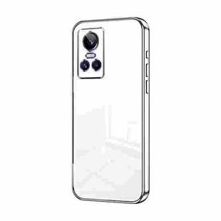 For Realme GT Neo 3 Transparent Plating Fine Hole Phone Case(Silver)