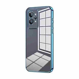 For Realme GT2 Pro Transparent Plating Fine Hole Phone Case(Blue)