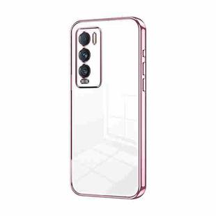 For Realme GT Explorer Master Transparent Plating Fine Hole Phone Case(Pink)