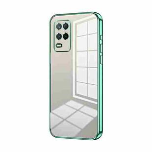 For Realme V13 5G / Q3i 5G Transparent Plating Fine Hole Phone Case(Green)