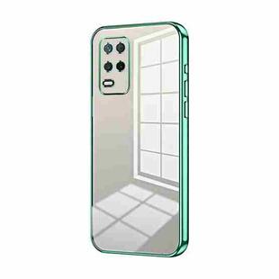 For Realme 8 5G Transparent Plating Fine Hole Phone Case(Green)