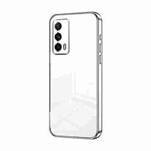 For Realme X7 Pro Ultra Transparent Plating Fine Hole Phone Case(Silver)